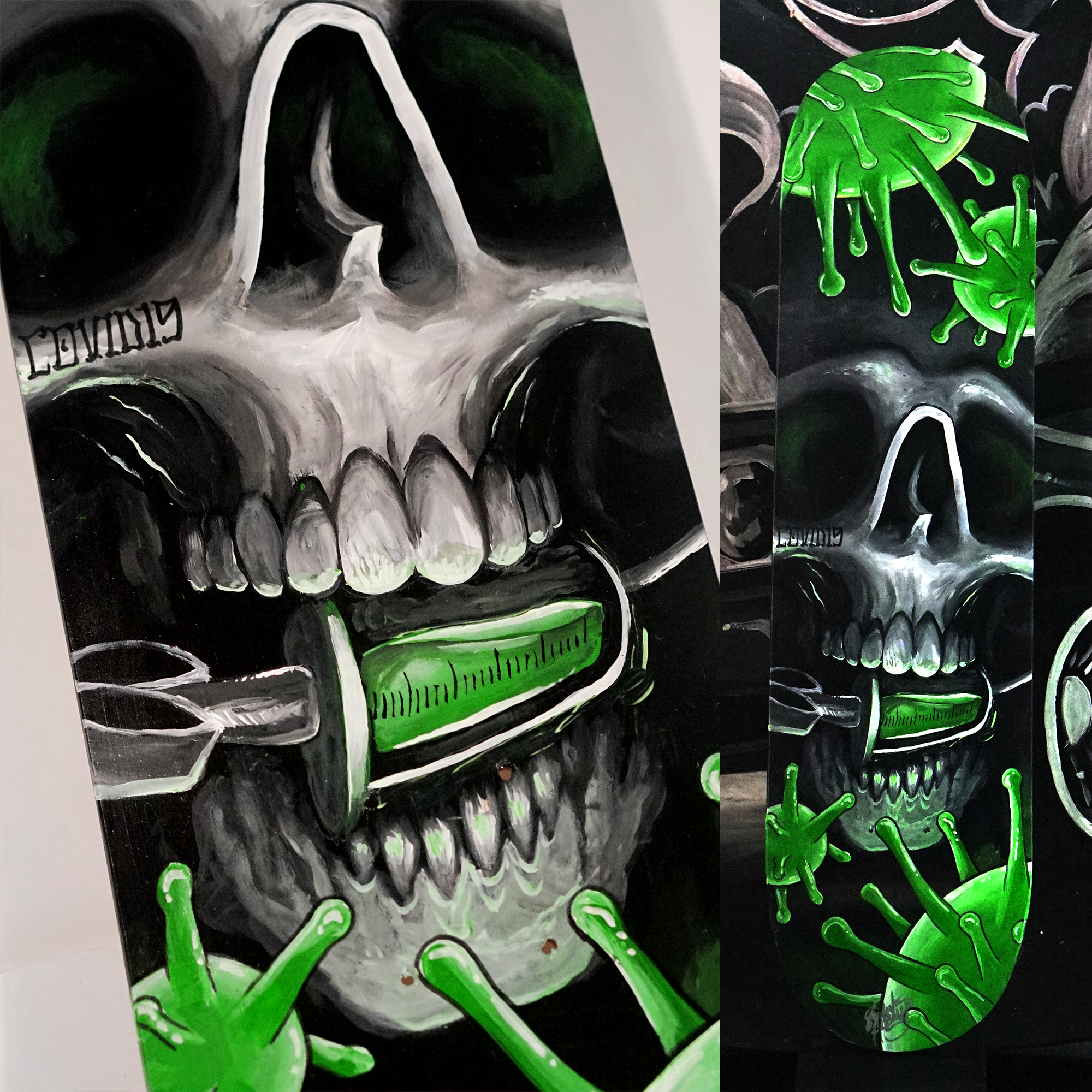 Covid19 8'' Skateboard Deck image 0