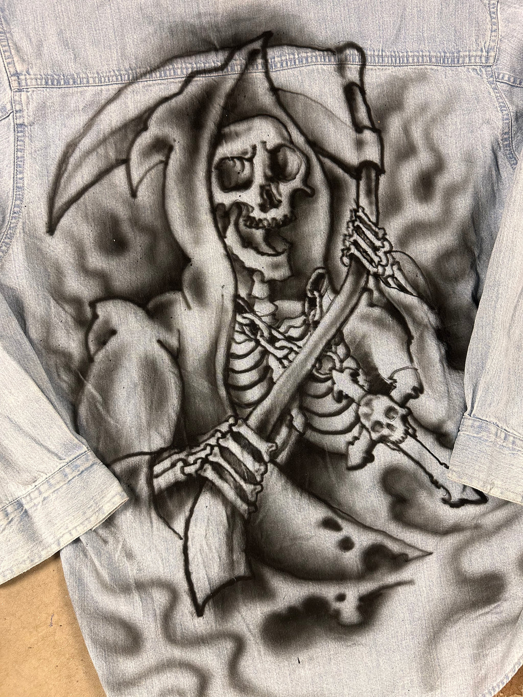GRIM REAPER LEVIS DENIM BUTTON-UP