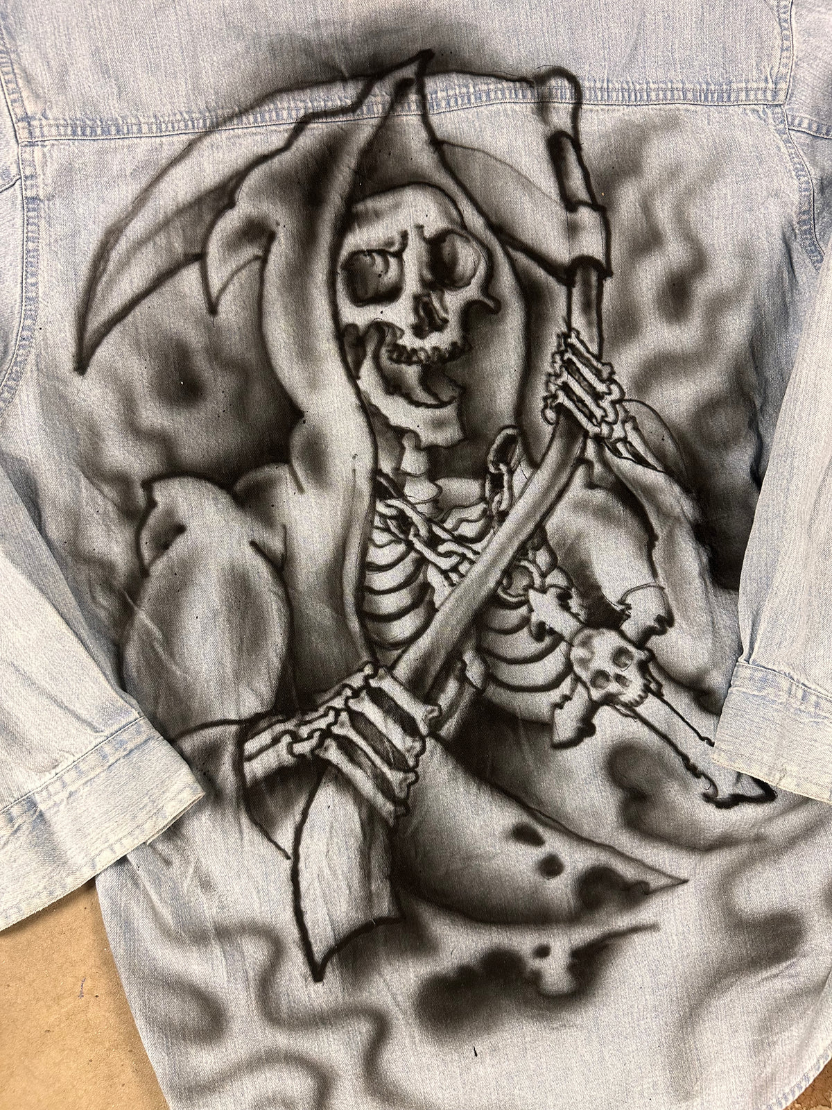 GRIM REAPER LEVIS DENIM BUTTON-UP